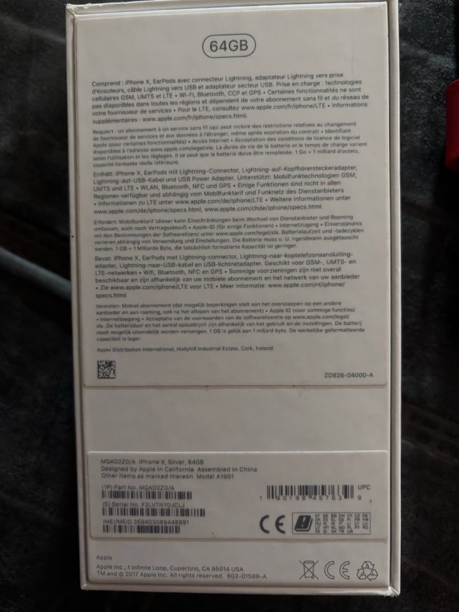 Apple Telefoni cellulari / Smartphones: IphoneX 64GB d’occasion – Usato da Vernayaz venduto da fca_rc6d 6