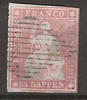Tutti i francobolli: CH024b - Strubel 24b obl. – Usato da Trélex venduto da Phil_Albert