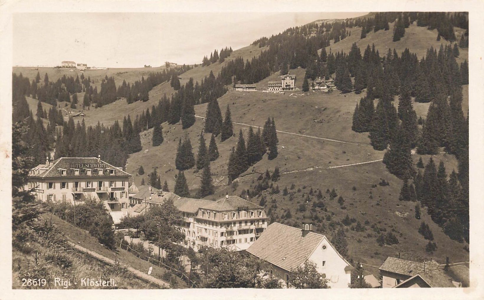 Cartoline postali: Rigi Klösterli (SZ) Hotelpanorama – Usato da Biasca venduto da Blenio71