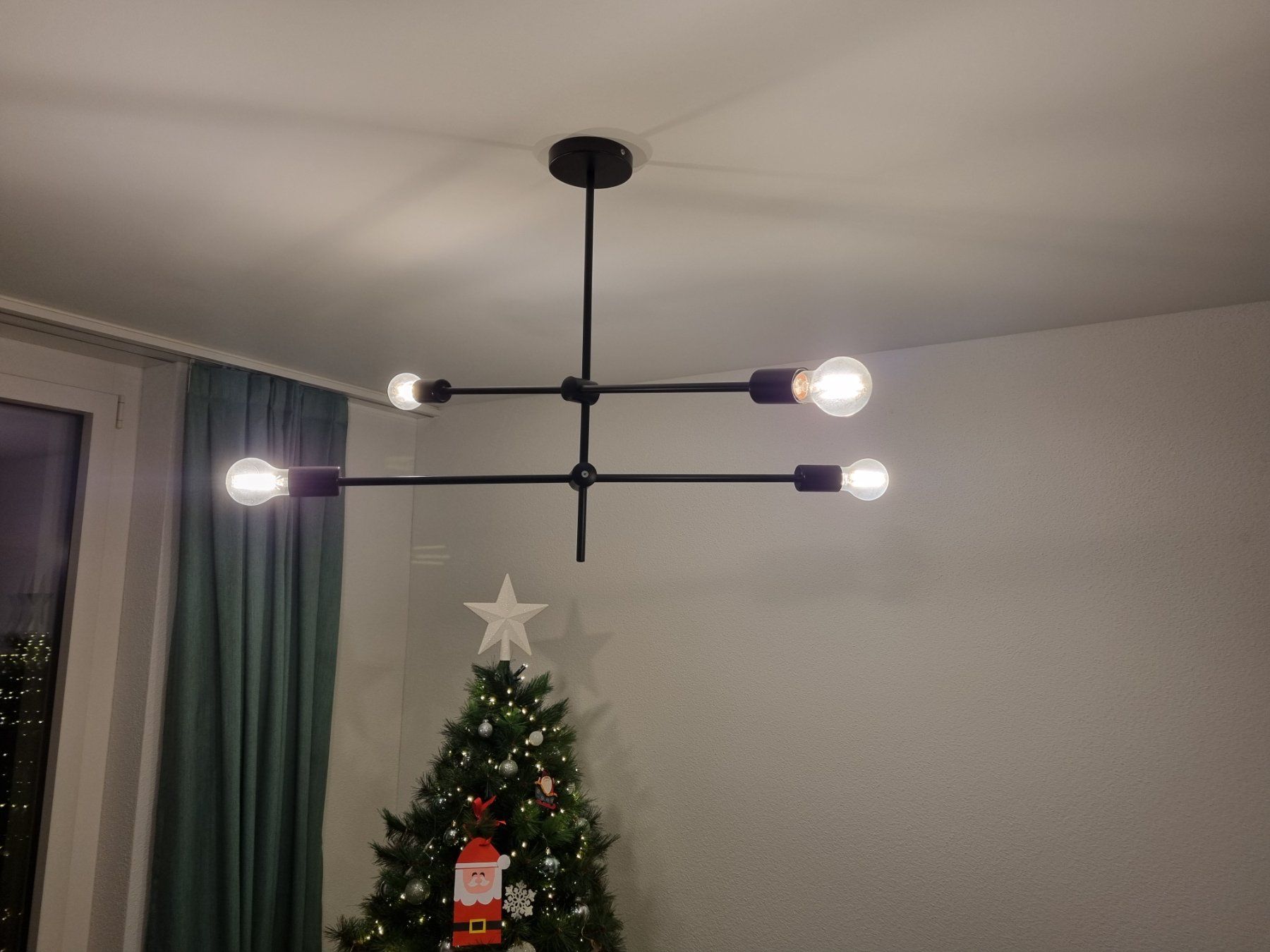 Kronleuchter & Deckenlampen: Moderne schwarze Deckenlampe, 4-flammig, 2 Stück – Gebraucht aus Ebikon von Kon_K 2