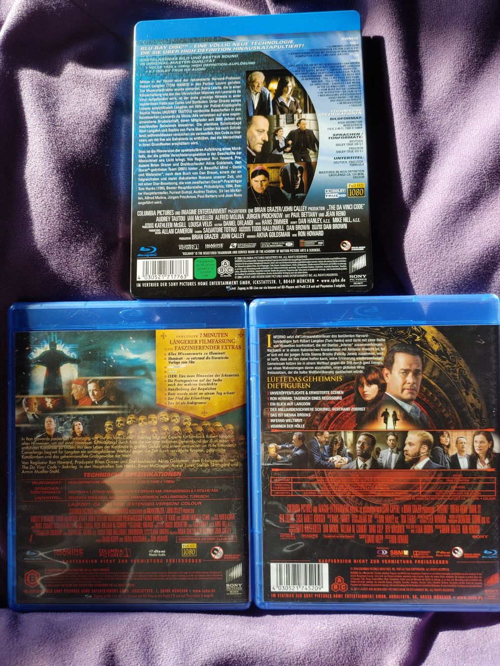 Alle DVDs: The Da Vinci Code - Sakrileg / Illuminati / Inferno Blu Rays – Gebraucht aus Ibach von FinrodTaralom 1