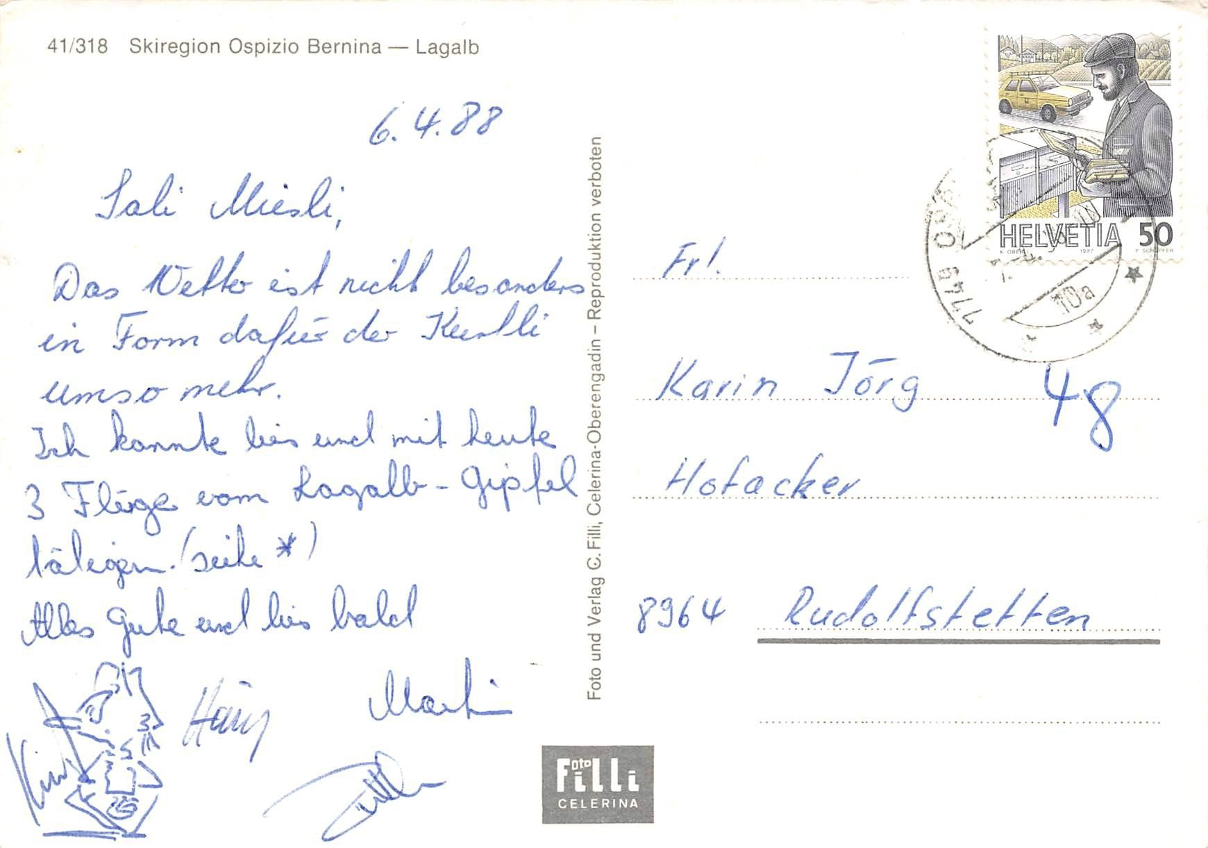 Cartoline postali: Ospizio Bernina Lagalb – Usato da Ottikon b.Kemptth. venduto da Neptun1974 1
