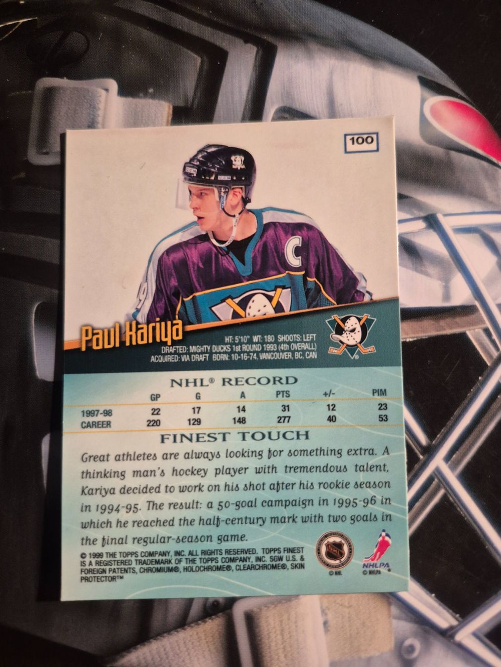 NHL Carte collezionabili: NHL Paul Kariya Anaheim Mighty Ducks – Usato da Treiten venduto da Sauber73 1