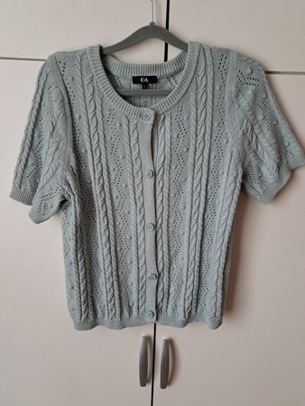 C&A Strickjacke, hellblau, Gr. L, Kurzarm, Sommerlich! NEU