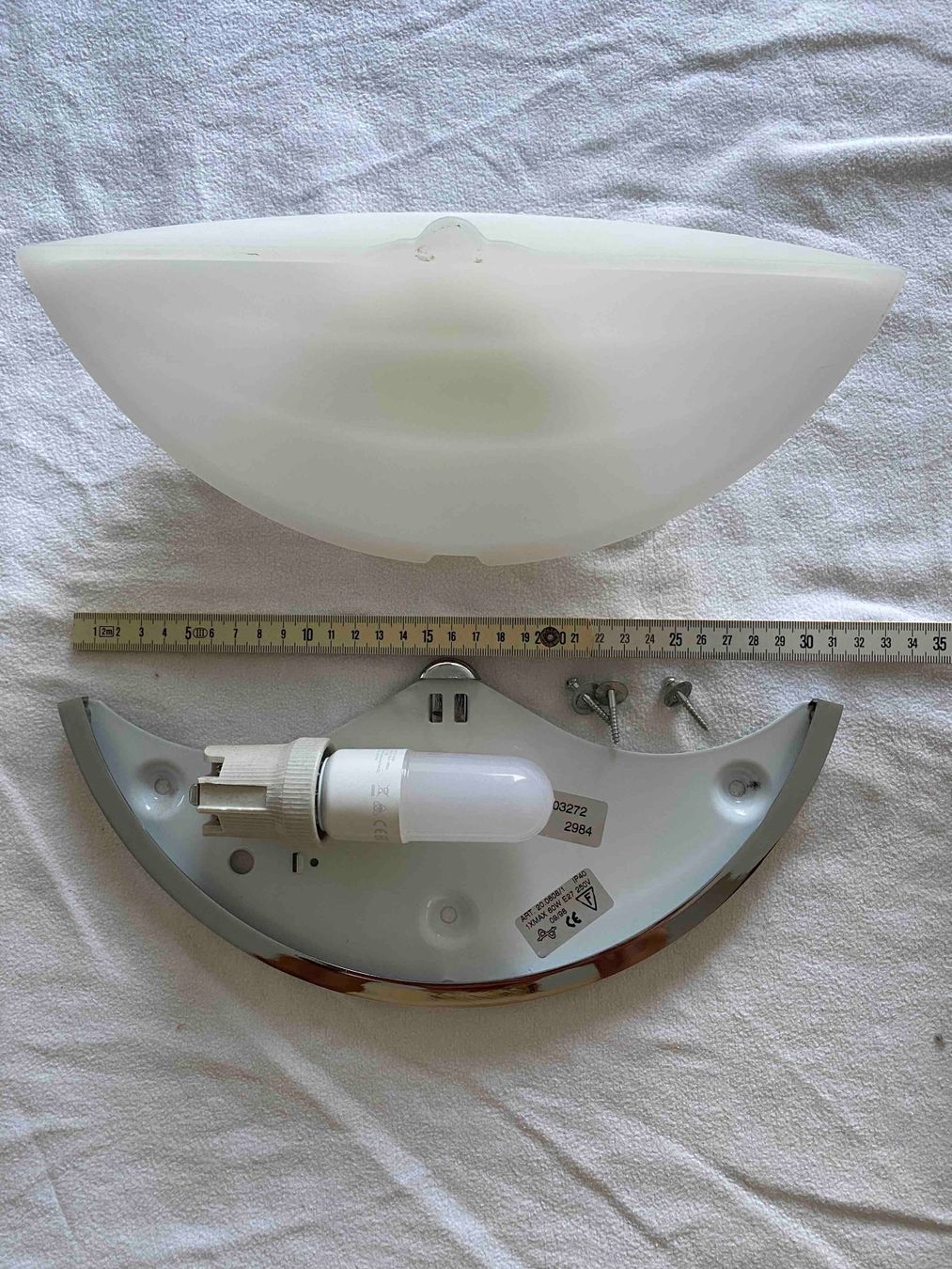 Lampen: Wandlampe Chrom/Glas halbrund – Gebraucht aus Maur von privat101 6