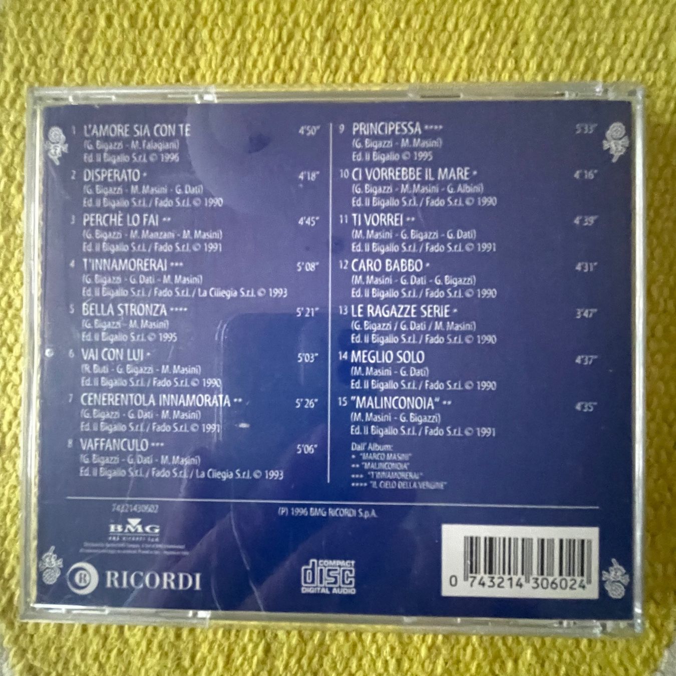 CD: MARCO MASINI-L‘AMORE SIA CON TE – Usato da Rorschacherberg venduto da CD-Roli 1
