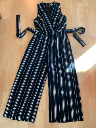 H&M Damen jumpsuit Gr. 36, Schwarz/Weiss