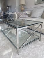 Maison du Monde Couchtisch Glas Metall rechteckig
