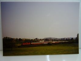 Foto SBB Re 4/4" DB EC München Zürich nach Gossau 20.5.1992.