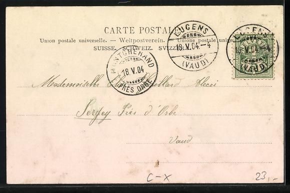 Cartes postales: Lucens, vue générale avec le Château, – D'occasion à Berlin par bartko-reher 1