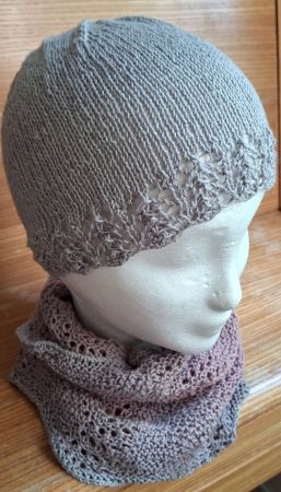 Loop Möbius und Mütze handgestrickt, Set 1   NEU