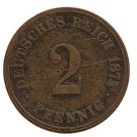 Deutschland Kaiserreich 2 Pfennig 1875 J
