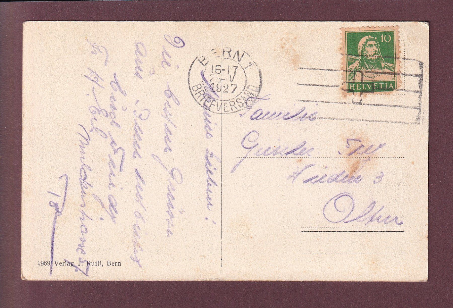 Cartoline postali: BERN - Bärengraben - 1927 – Usato da Pully venduto da nicecards 1