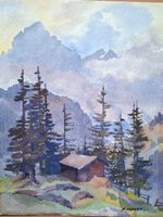 Aquarell Ferdinand Meyer-Streiff Susten Bern 1942