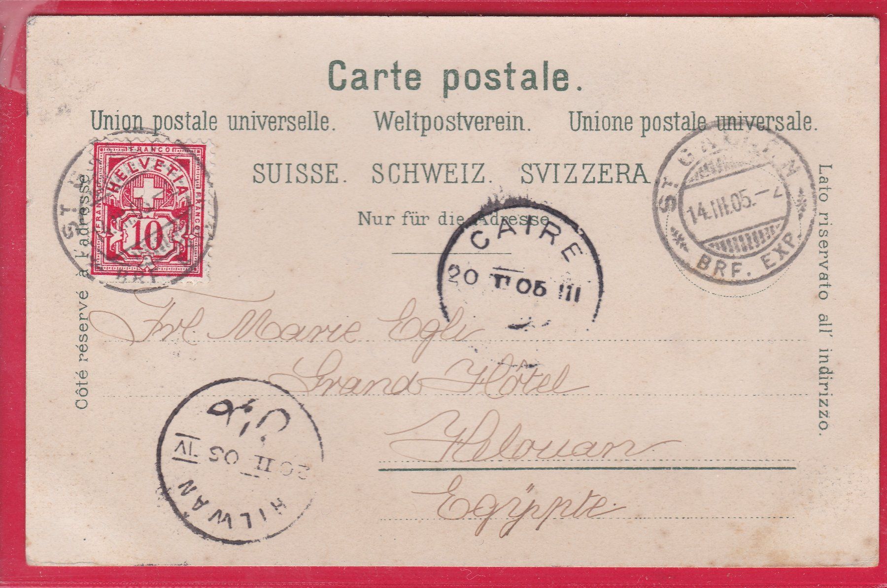 Cartoline postali: GRUSS AUS DEN BERGEN, 14.3.1905 – Usato da Oberrieden venduto da Gebirgsstelze 1