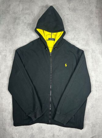 Jacket Ralph Lauren Noir en coton logo brodé jaune - XXL