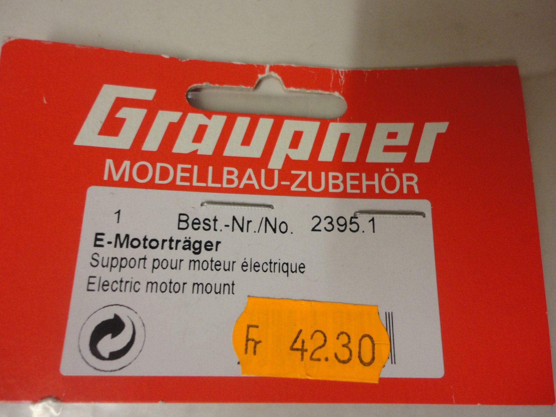 Graupner RC Modellbau: Graupner E-Motorträger Best.-Nr. 2395.1 neu – Neu und originalverpackt aus Horgen von RcModell 1