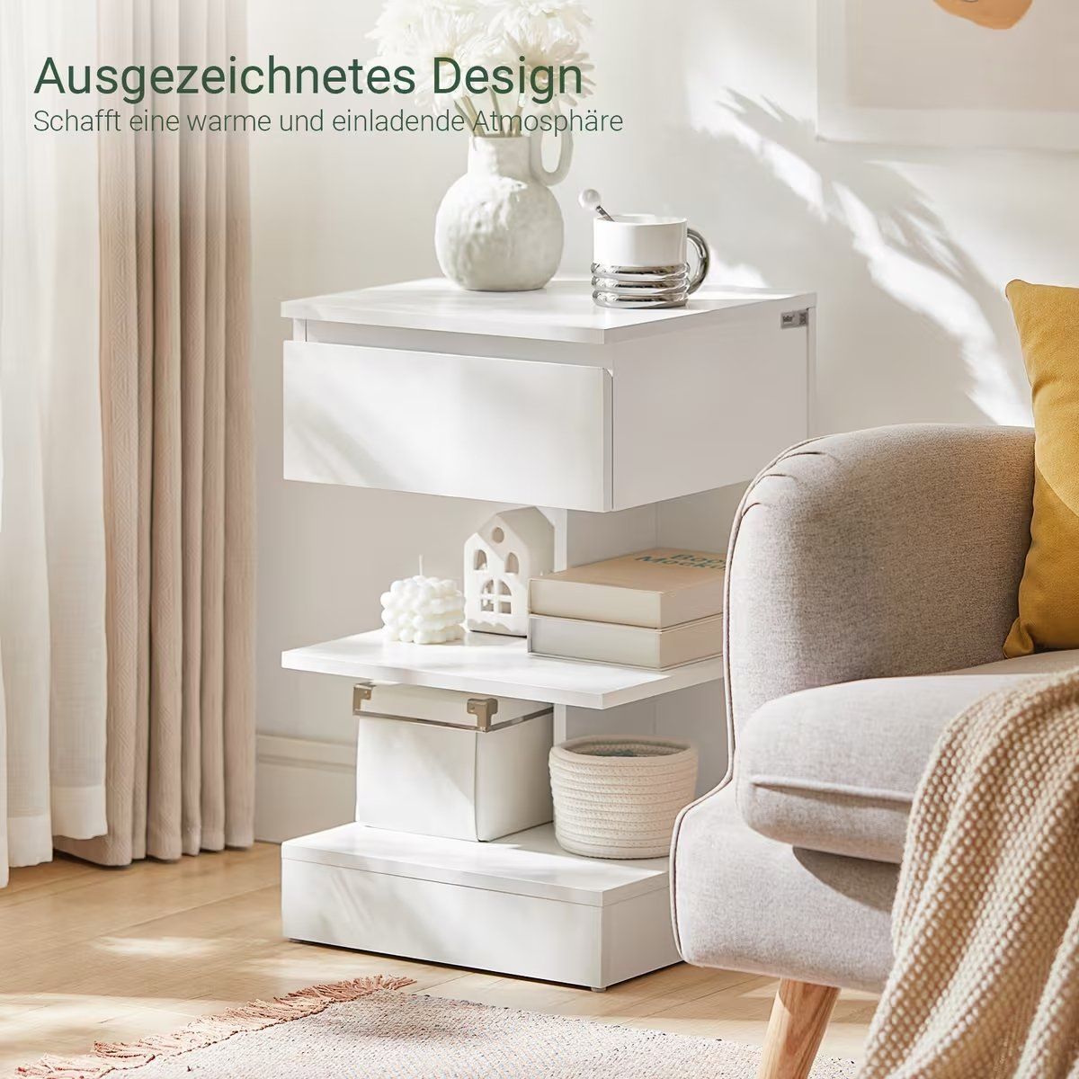 Nachttische: SoBuy NACHTTISCH Weiß – Neu (gemäss Beschreibung) aus Zürich von Junge03