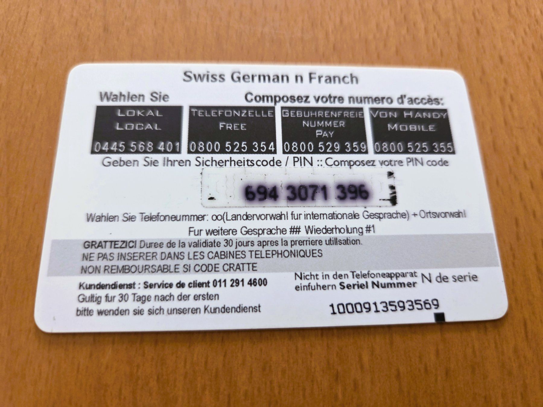 Schede telefoniche: PREPAID - SCHWEIZ – Usato da Brüttisellen venduto da Nighttrain 1