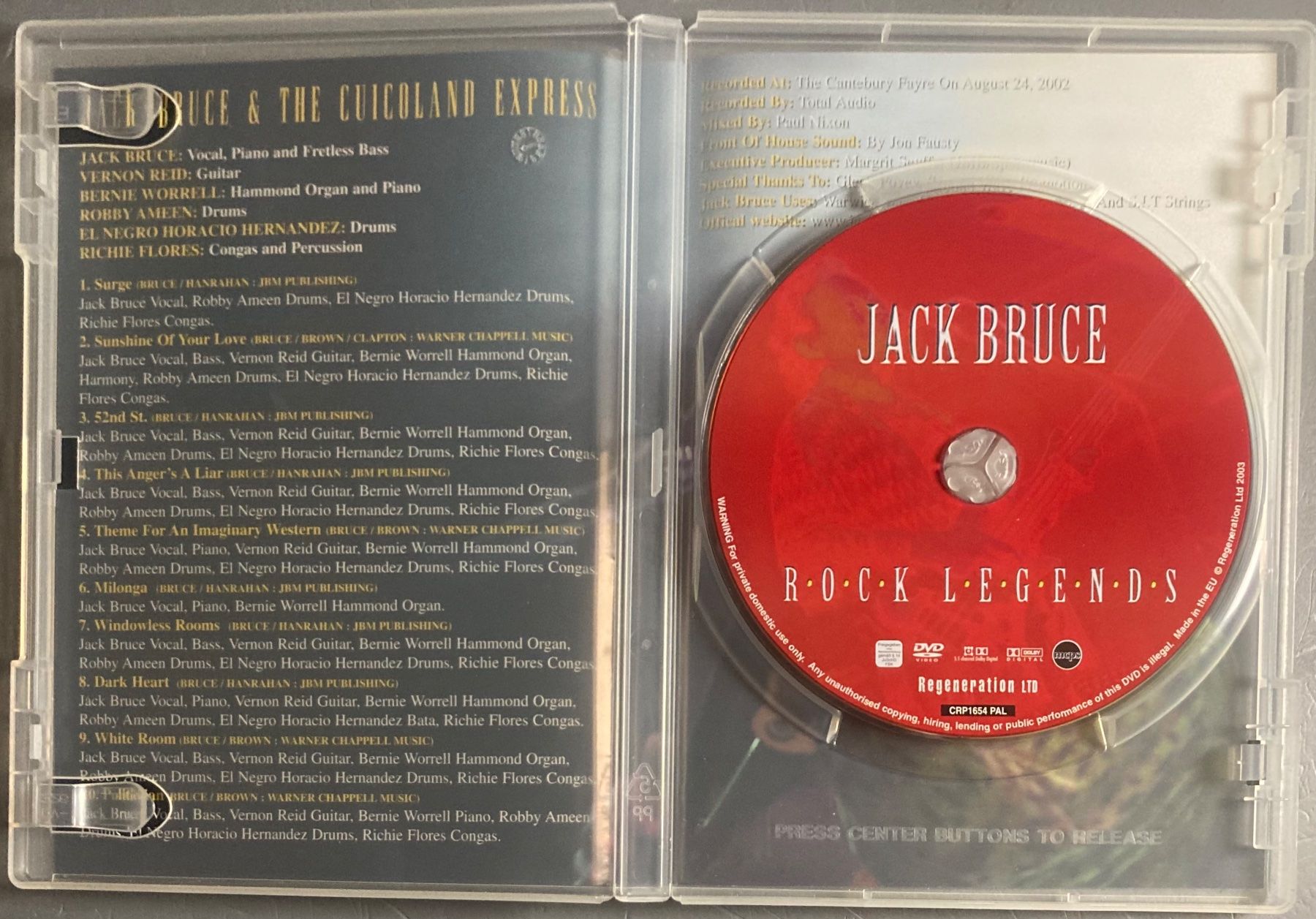 Alle DVDs: JACK BRUCE - ROCK LEGENDS – Gebraucht aus Poliez-Pittet von Newtown-Records 2