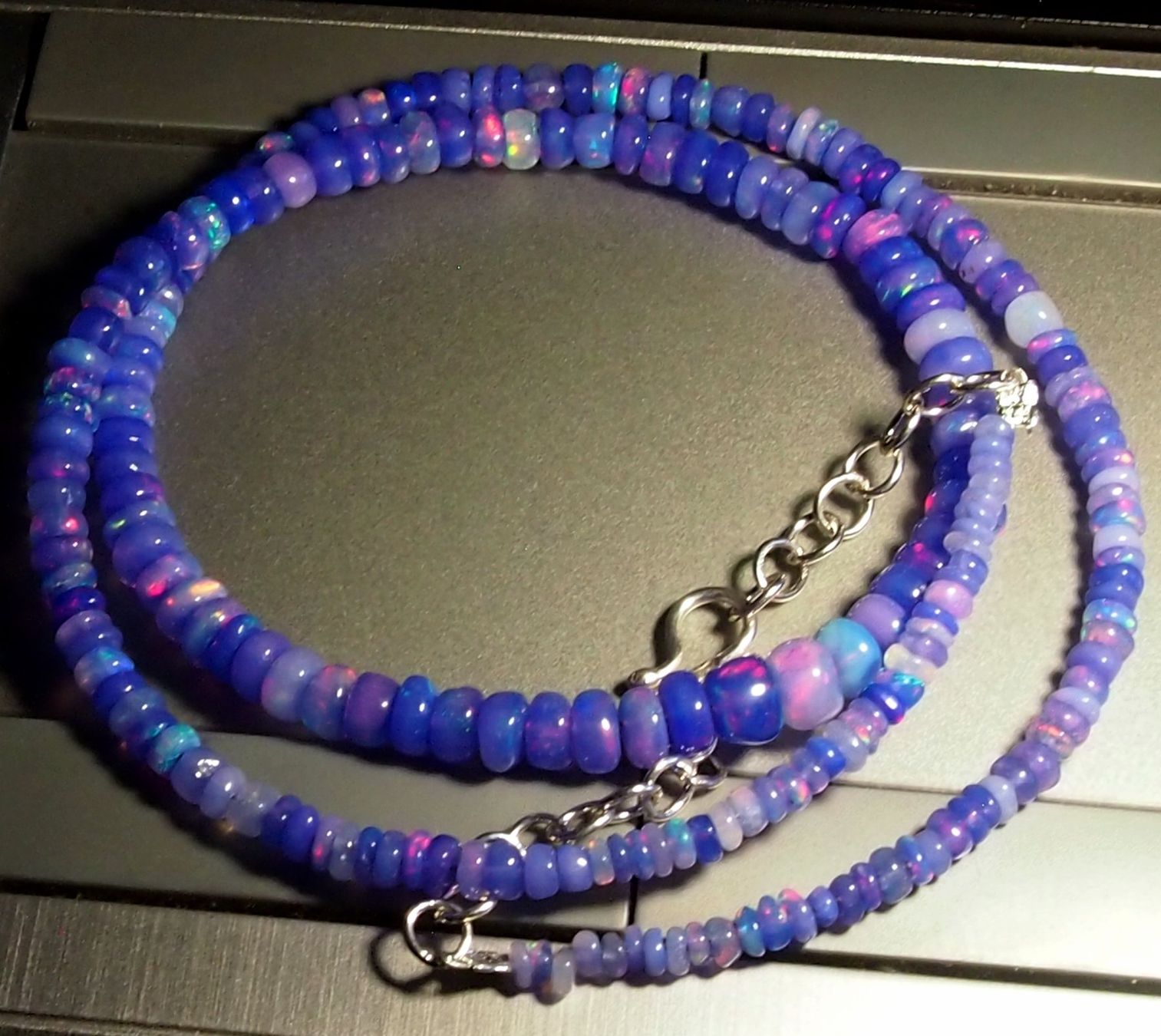 Catenine: TOP FEUEROPAL-HALSKETTE, einzigartige Farben! – Nuovo e nell'imballaggio originale da Reinach BL venduto da Marblue 4
