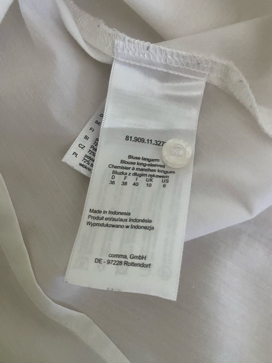 Comma Camicette: Bluse comma weiss Grösse 36 langarm – Usato da Schneisingen venduto da bea_9lqd 5