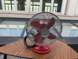 Retro Tischventilator rot Metall gebraucht
