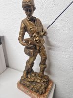 Statue pêcheur vintage en bronze