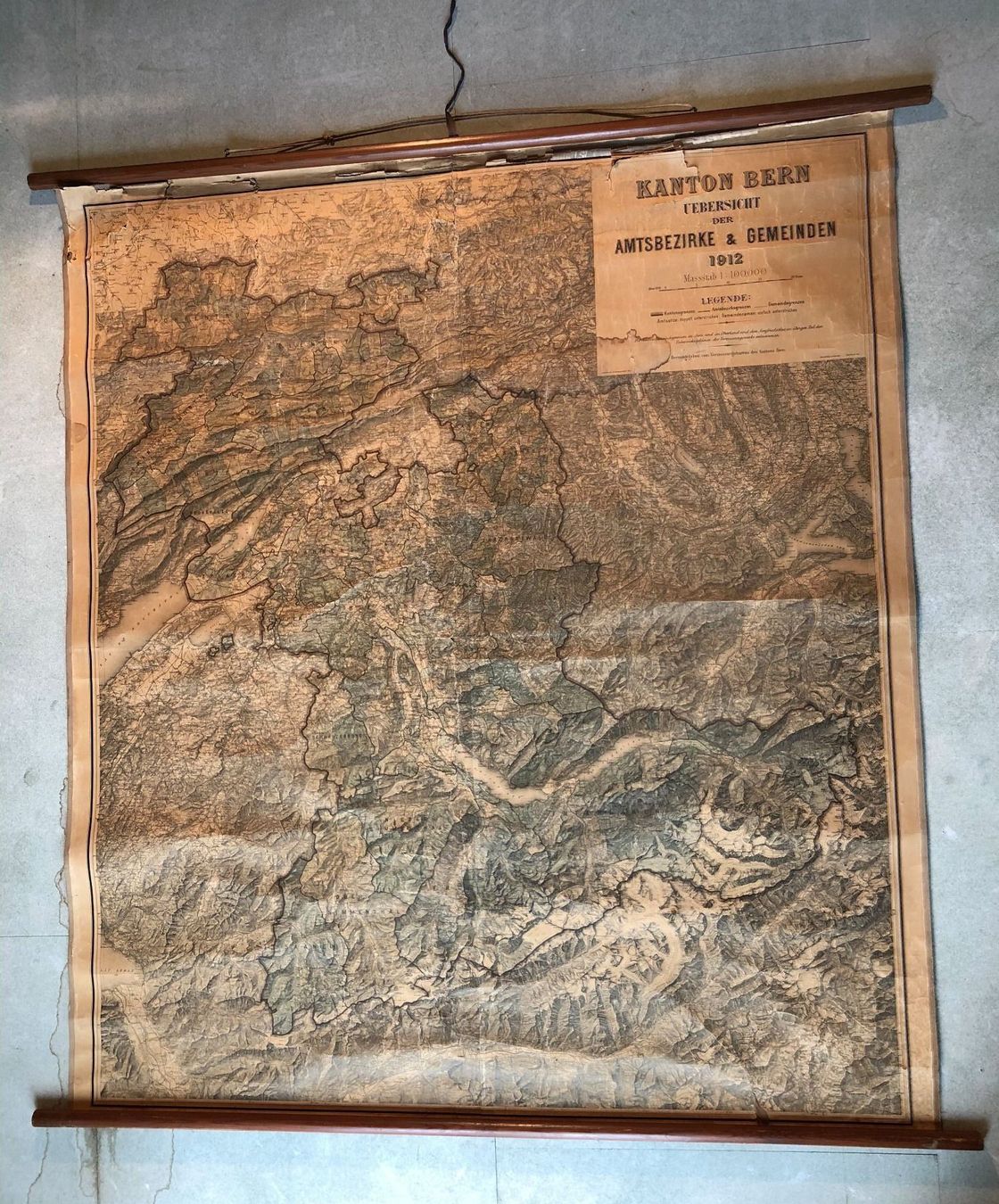 Cartine & Atlanti: Carte du canton de Berne 1912 – Usato da Saignelégier venduto da Ax3l