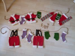 2 x  Weihnachts-Deko-Girlande "Weihnachtsmann-Wäscheleine"