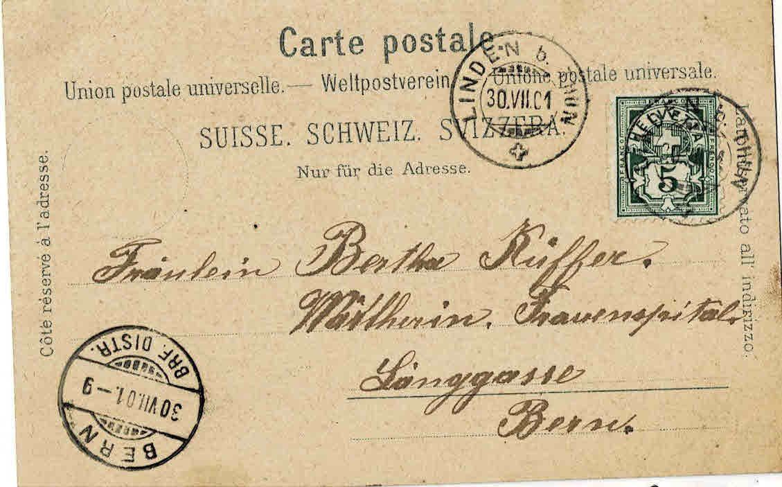 Ansichtskarten: Gruss aus Linden  1901 – Gebraucht aus Sulz AG von Oberdanne8 1