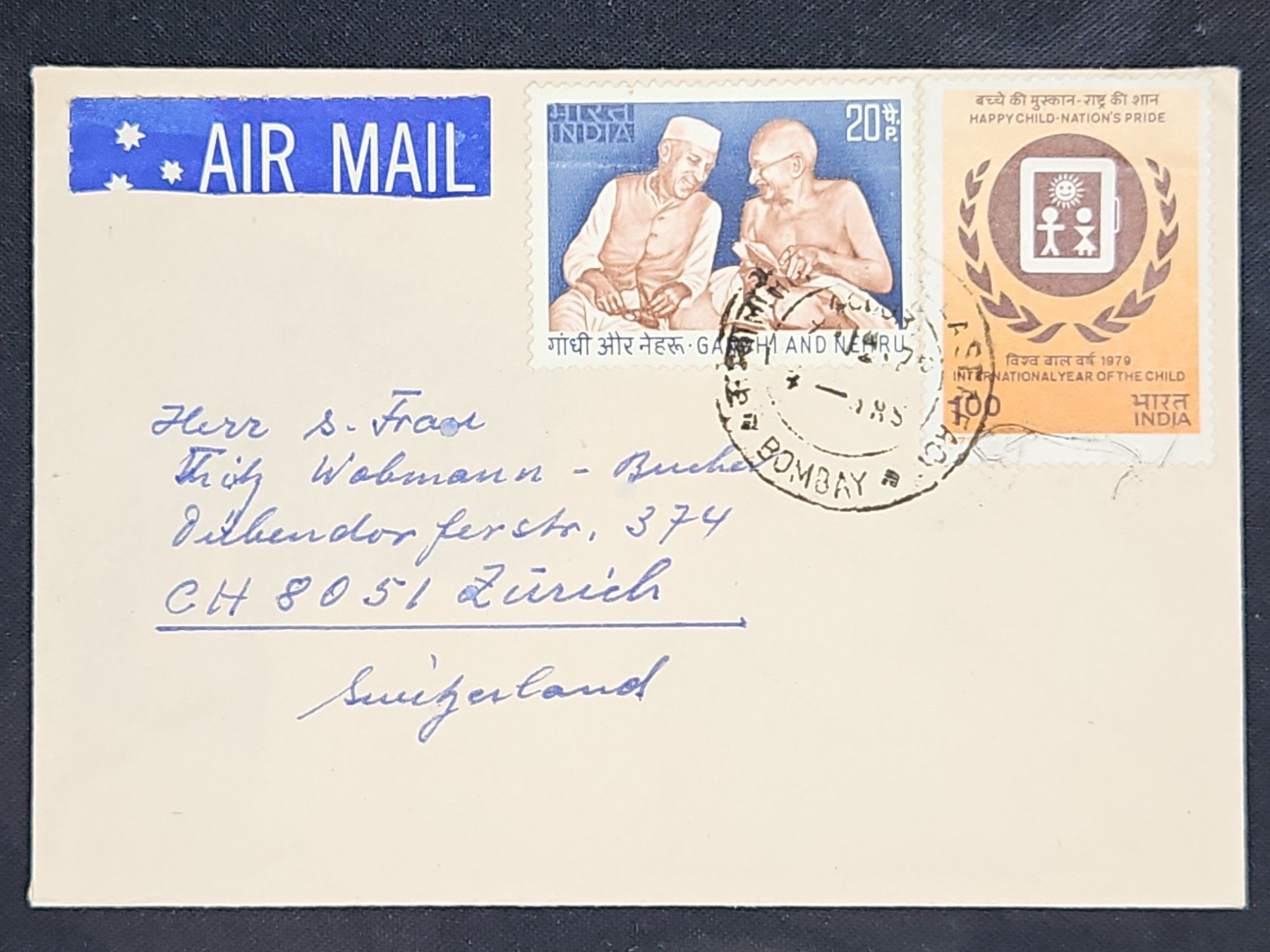 Alle Briefmarken: CL25 Enveloppe + Timbre Inde 19xx – Gebraucht aus Cousset von Patrick_Collections