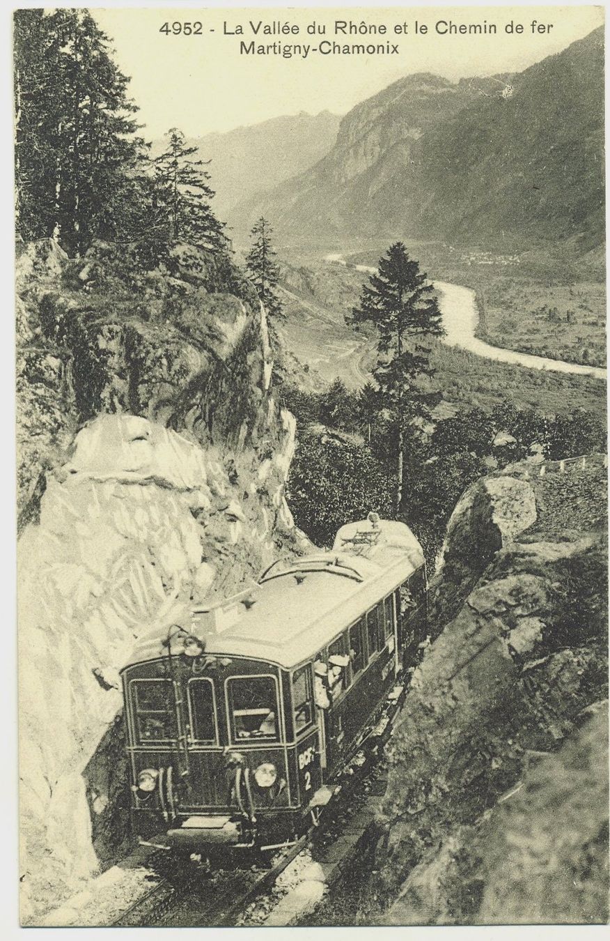 Cartoline postali: Chemin de fer Martigny-Châtelard. Chamonix Vers 1910 – Usato da Versoix venduto da HELVETICA_1