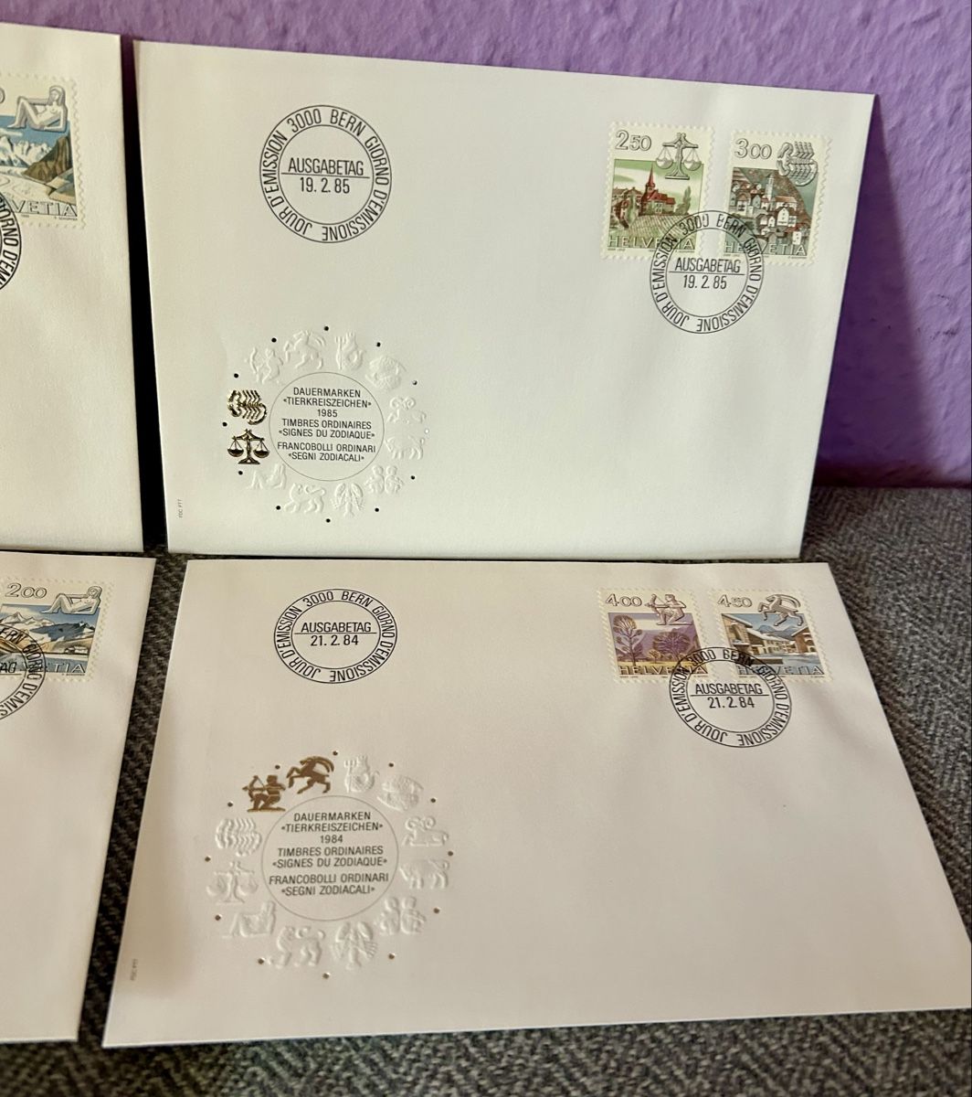 Tutti i francobolli: FDC timbres zodiaque 1982-86 complet – Usato da Petit-Lancy venduto da Pierre_le_voyageur 3