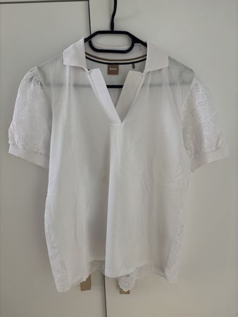 Boss Polo Shirt Weiss Grösse XS mit Spitze
