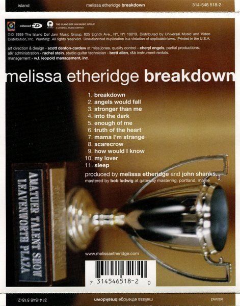 CD: Melissa Etheridge - Breakdown [Island] – Usato da Unterbäch venduto da eqlut 1