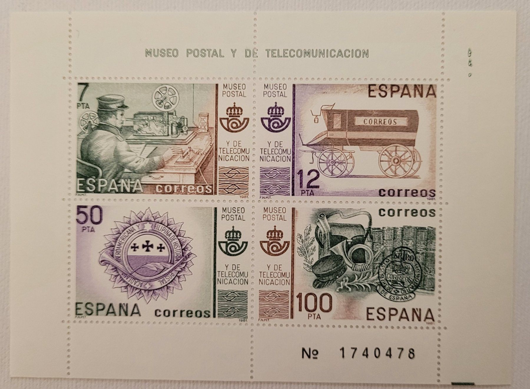 Tutti i francobolli: MUSEO POSTAL Y DE TELECOMUNICACION Nummer / numéro: 1740478 – Usato da Neftenbach venduto da Mador6