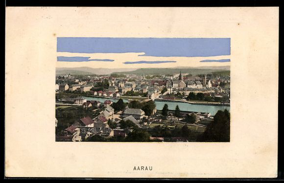 Cartes postales: AK Baden, Totalansicht mit Bergen – D'occasion à Berlin par bartko-reher