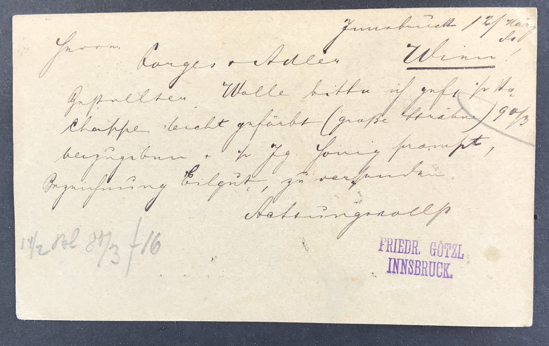 Tutti i francobolli: ANTIKE POSTKARTE INNSBRUCK – Usato da Ostermundigen venduto da Kari1937 1