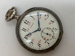 BERNA 51mm Silber-Taschenuhr läuft /i453