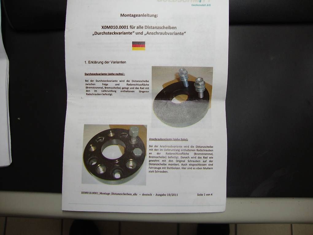 Alle Autoersatzteile: Distanzscheiben Goldschmitt – Gebraucht aus Bösingen von 211hd 3