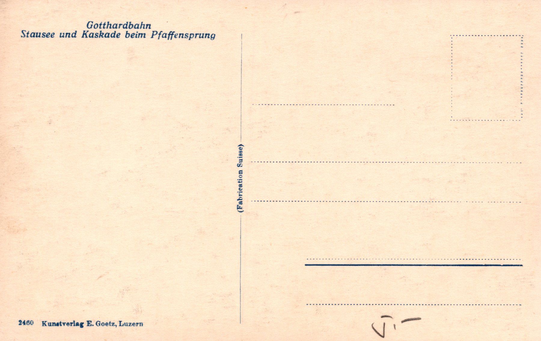 Cartoline postali: 0110 - Postkarte / Ansichtskarte - Stausee Pfaffensprung SBB – Usato da Reinach BL venduto da Boston-Verkauf 1