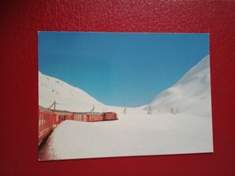 AK Bahn Glacier Express am Oberalp Pass Winter
