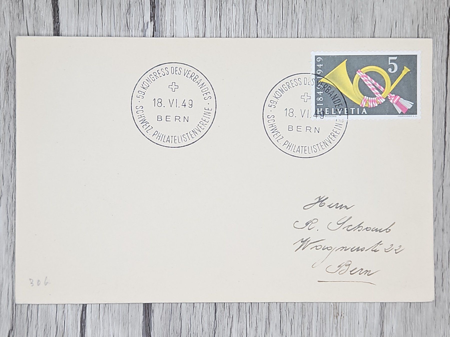 Tutti i francobolli: CL13 Enveloppe + Timbre Suisse 1949 – Usato da Cousset venduto da Patrick_Collections