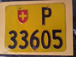 Nummernschild PTT Post Mofa 33605 ausrangiert