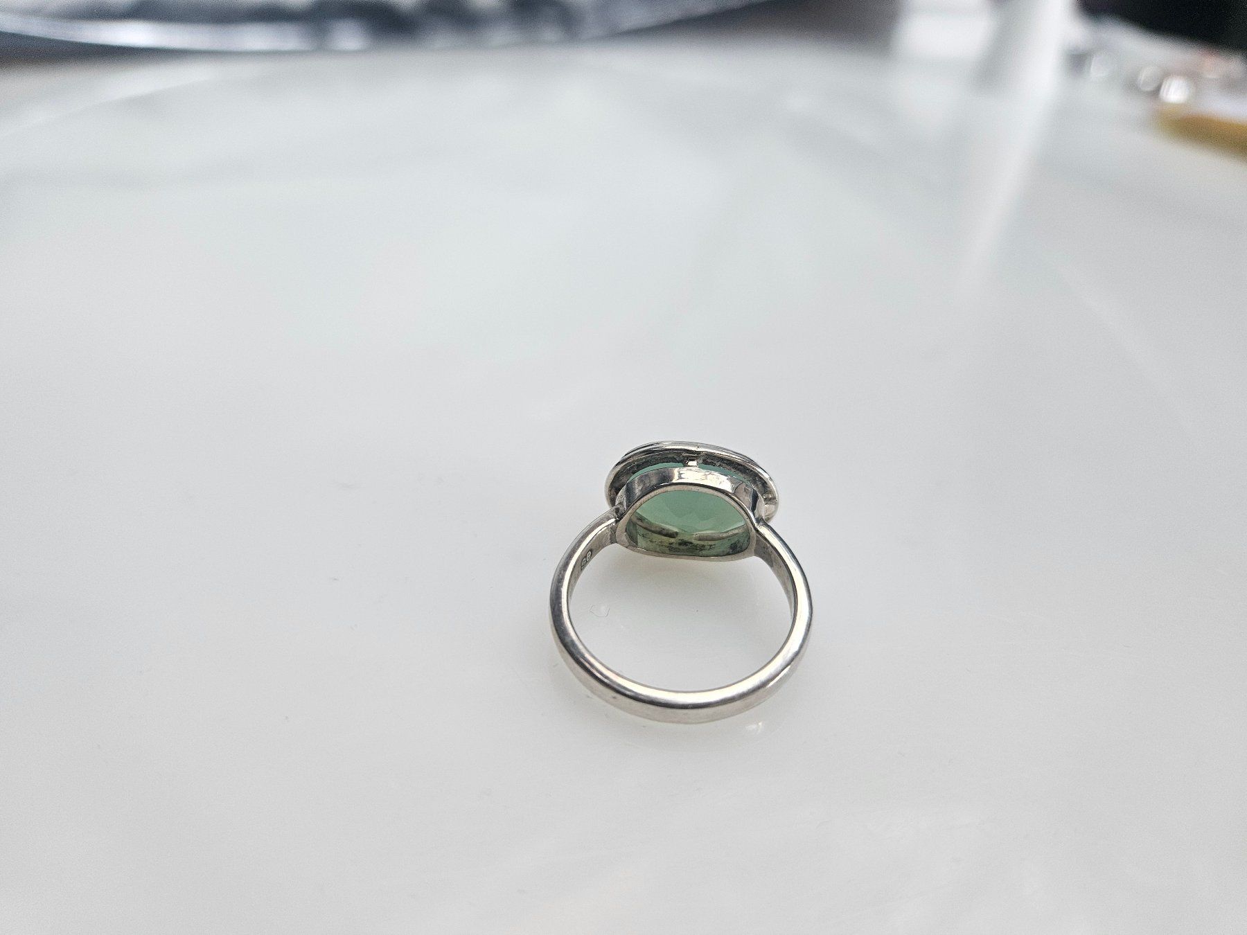 Bagues: Silberring mit hellblauem Chalcedon Grösse 54 – Neuf (Voir description) à Winterthur par ste_tcx5 2