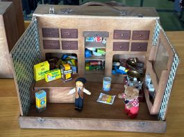3er Set Antike Spielkasten aus Holz