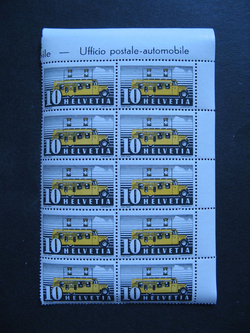 Tutti i francobolli: 1937 Automobilpost 10-er Block postfrisch – Nuovo (secondo la descrizione) da Frauenfeld venduto da Interessent1
