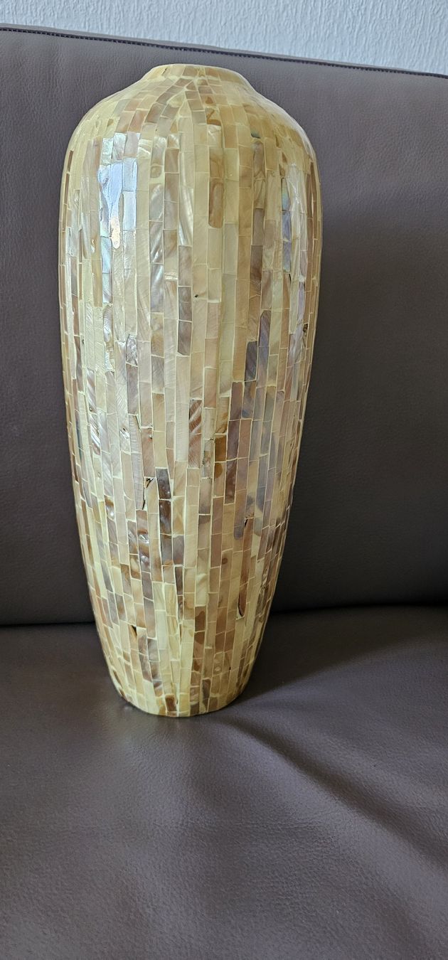Vasi & Recipienti: TRÈS  BEAU GRAND VASE EN CÉRAMIQUE COUVERT DE NACRE – Usato da Genève venduto da fin_9572 1