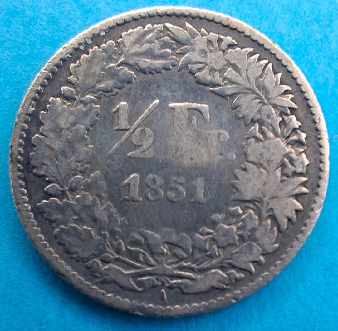Tutti le monete: CHF___0.50 1851 SS – Usato da Fribourg venduto da Kiki020